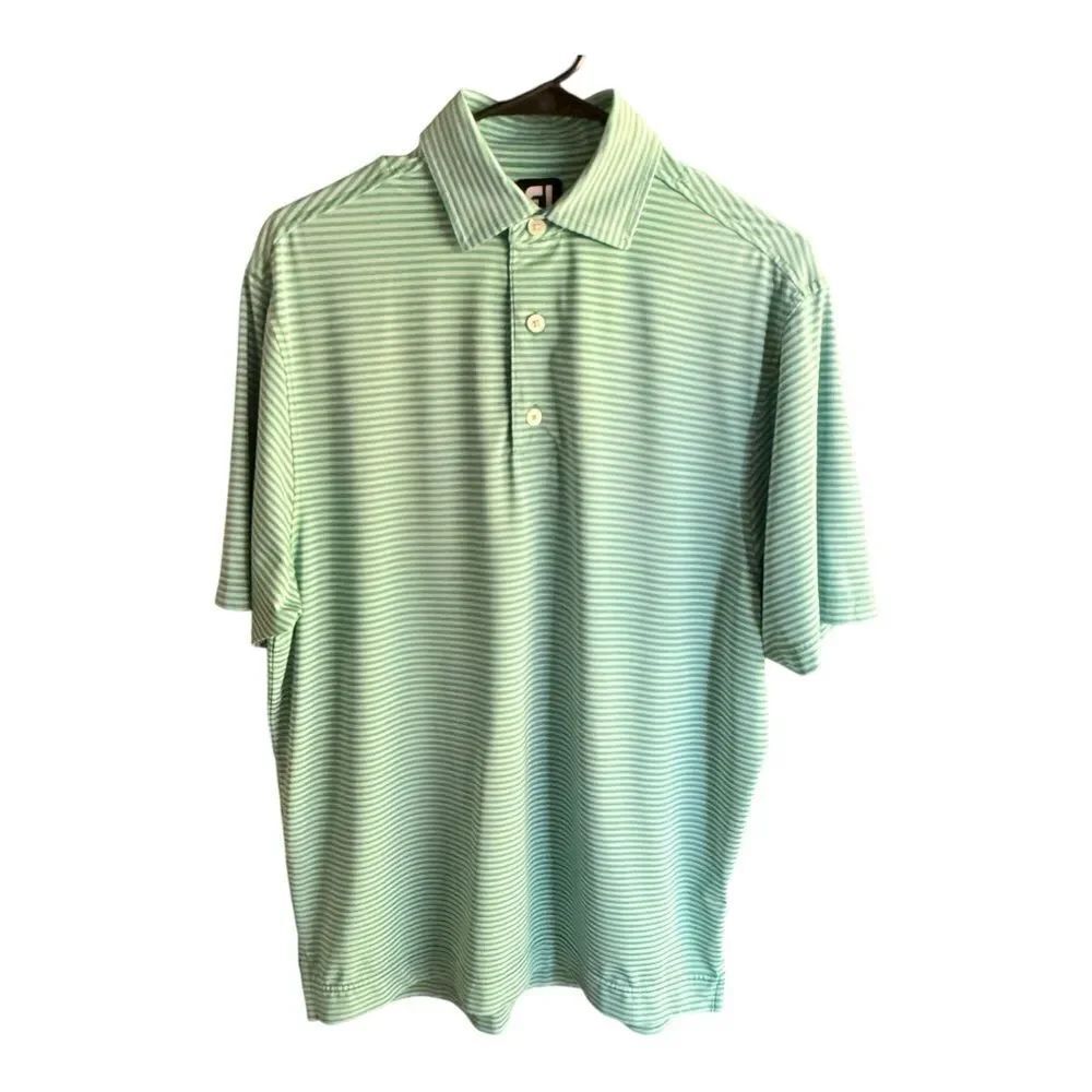 FootJoy Mint Green Striped Polo Shirt